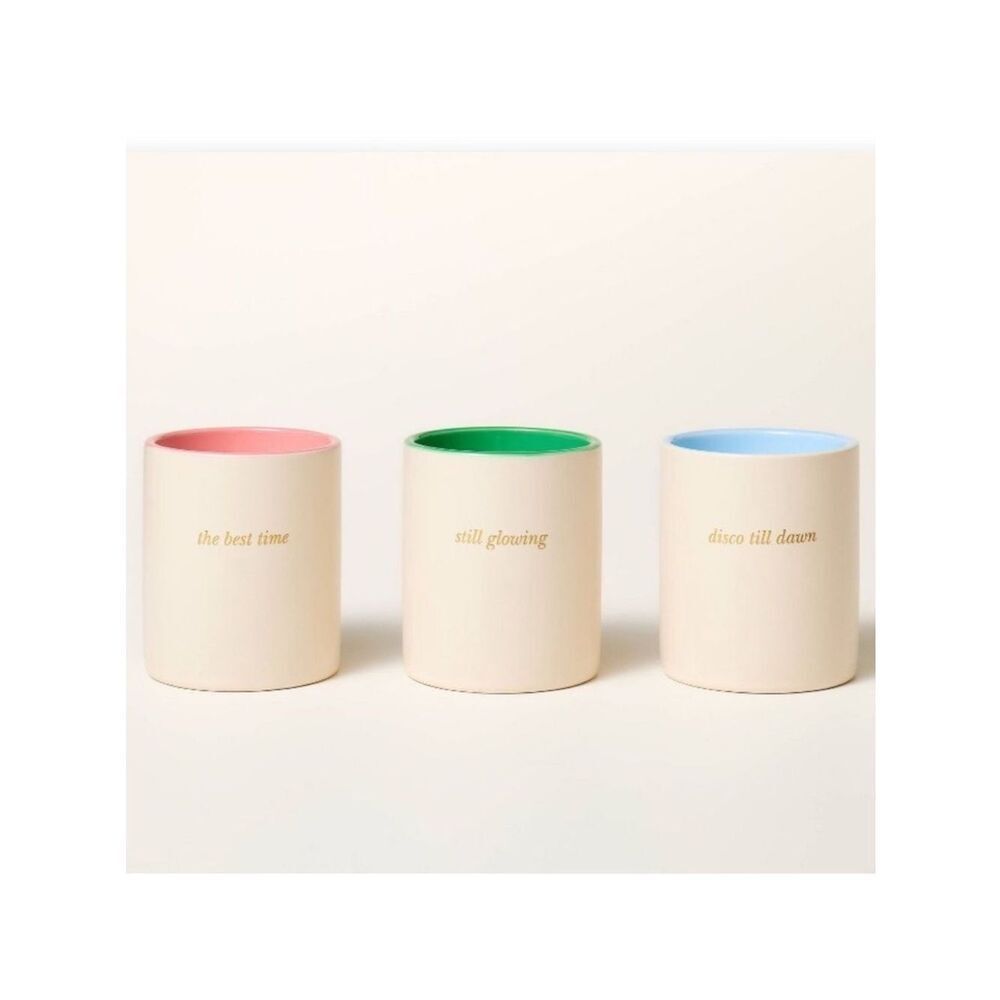 kate spade x Target Cream Multi 3 Count Ceramic Indoor Jar Candle Gift Set